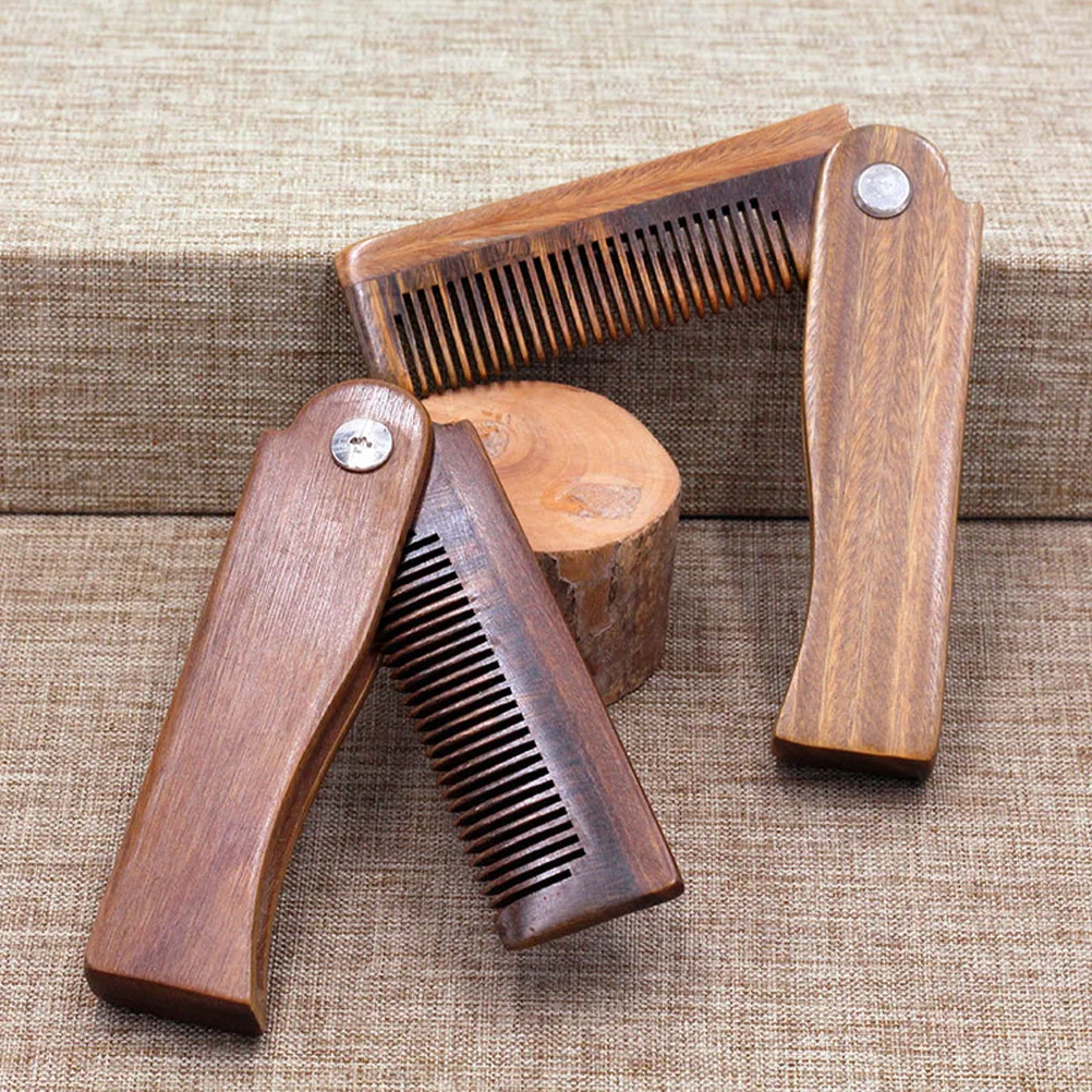 

Accessories Mens Comb Wood Beard Hair Folding Pocket Supply Man Wooden Mustache