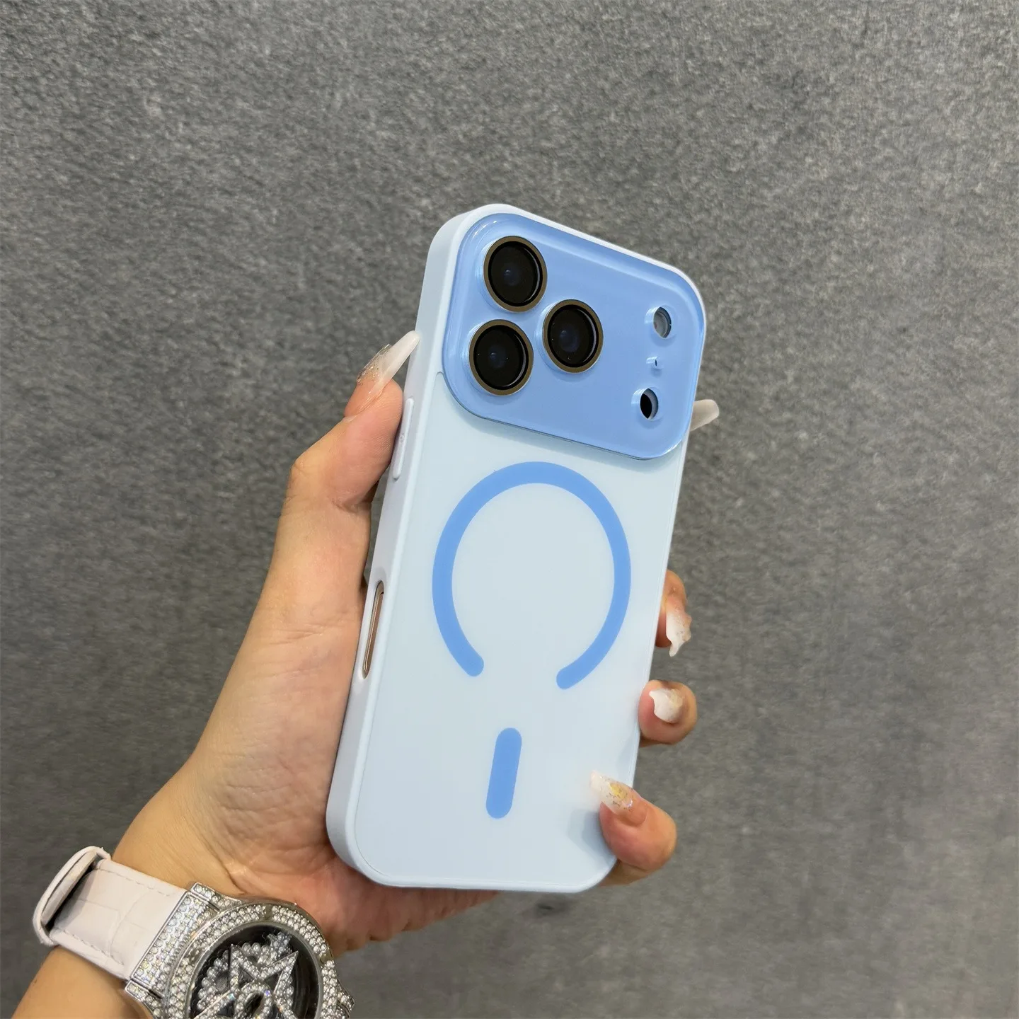 Matte Electroplating Magsafe Magnetic Case with All-Inclusive Lens Film Cover