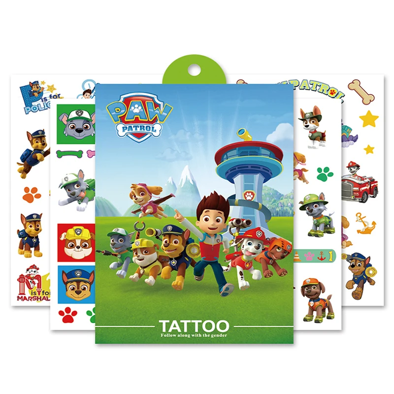 New Original Paw Puppy Patrol Toys Tattoo Sticker Pat Patrouille Anime  Stickers Toys for Children Boys