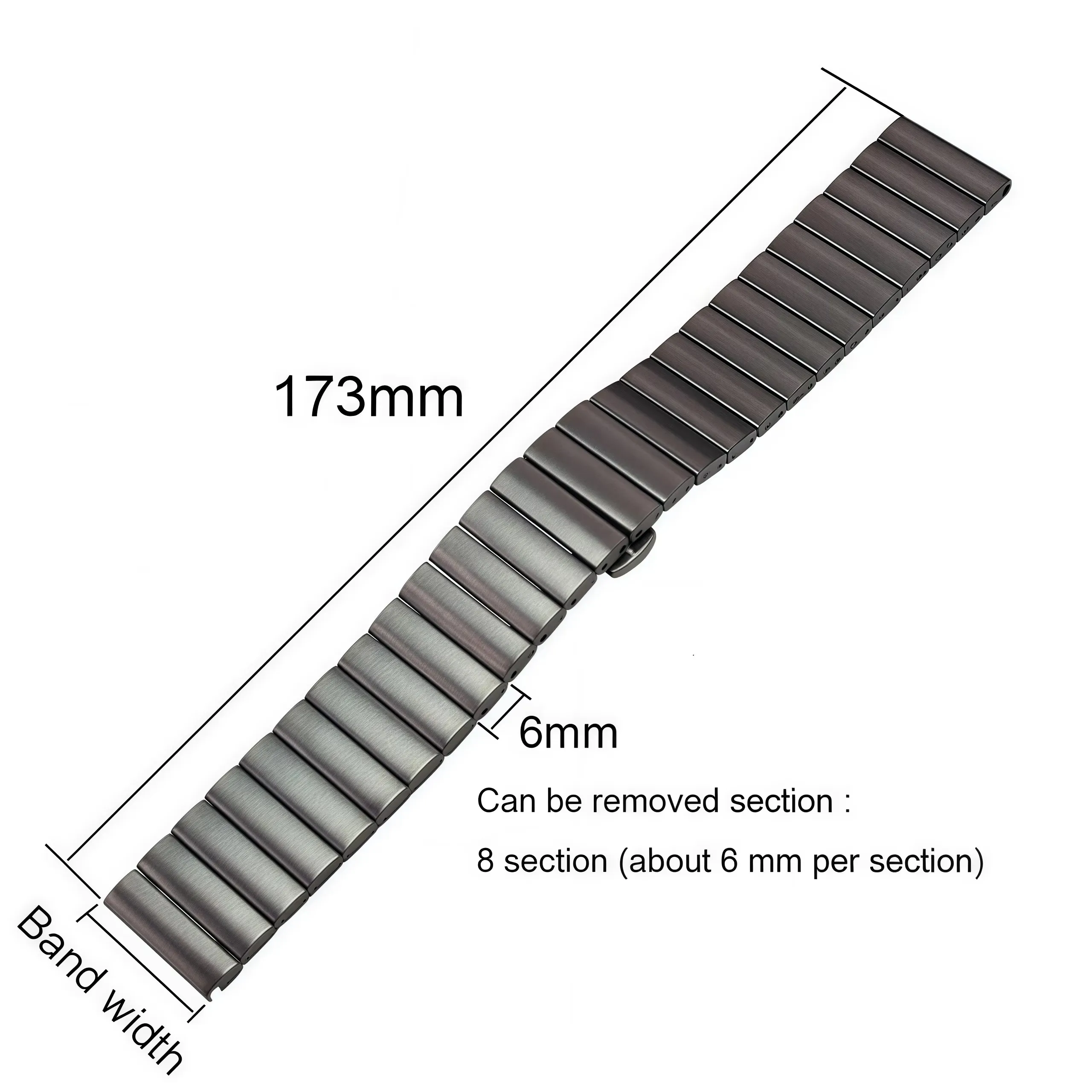 Elegant Solid Stainless Steel Sports Watch Strap in Silver and Black with Easy Quick Release Adjustment