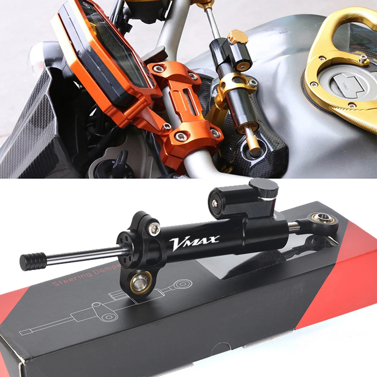 For YAMAHA VMAX V-MAX 1200 XJR1200 XJR 1700 XTZ1200 SUPER TENERE XTZ Universal Motorcycle Adjustable Steering Damper Stabilizer