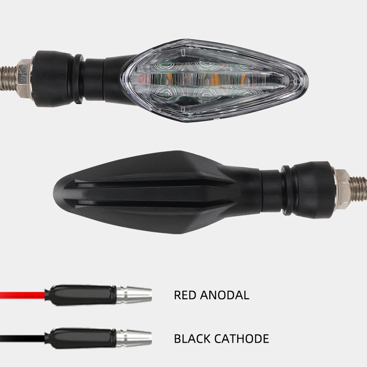 Motorcycle Turn Signal Lights 2Pcs Amber Blinker Indicator Waterproof Moto Scooter Warning Rear Tail Lights Running Lamp Lighting