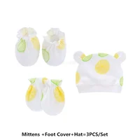 Baby Anti Scratching Soft Cotton Gloves Foot Cover Hat Set Comfy Mittens Socks Cap Kit Toddler Newborn Accessorise for 0-12Month 6