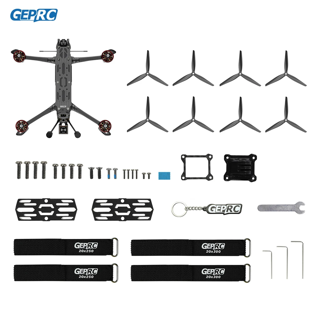 GEPRC MOZ7 아날로그 장거리 FPV, 내장 블루투스 RC 쿼드콥터, 장거리 프리스타일 드론 레이싱 키트, 7 인치, 6S F722-BT-HD V3