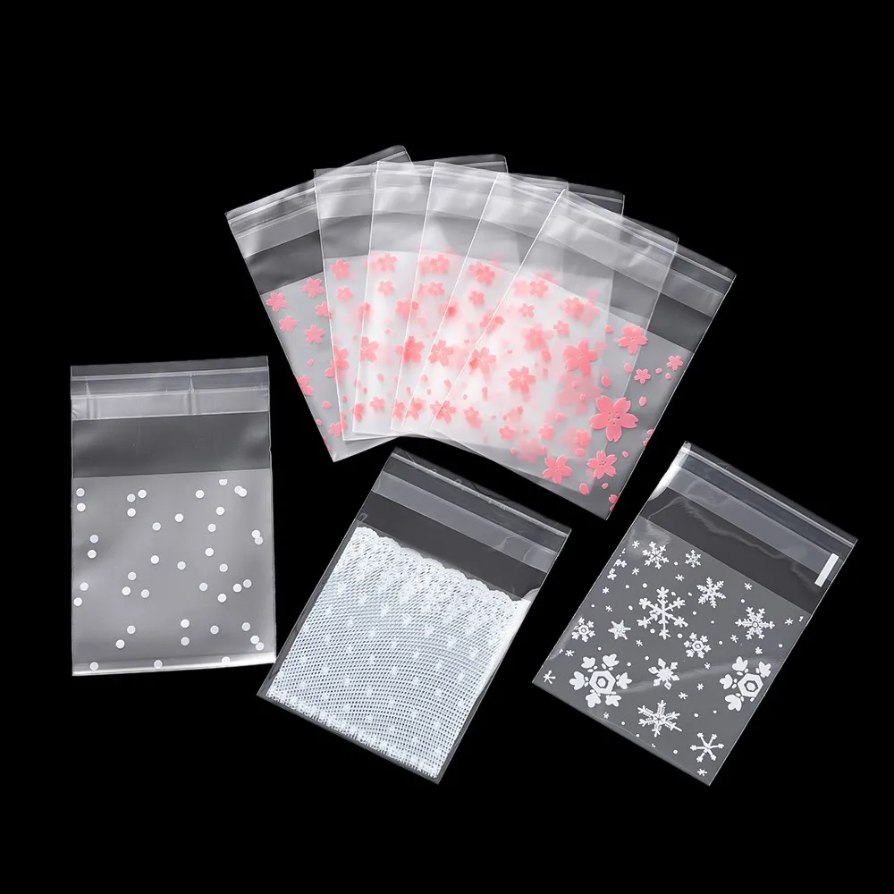 100pcs Plastic Transparent Self-Sealing Bags Candy Cookie Pouch Jewelry Packaging Storage for Wedding Birthday Party Supplies 100 50pcs thank you bags plastic transparent pouches for diy jewelry candy cookie gift self adhesive pouch storage packaging bag