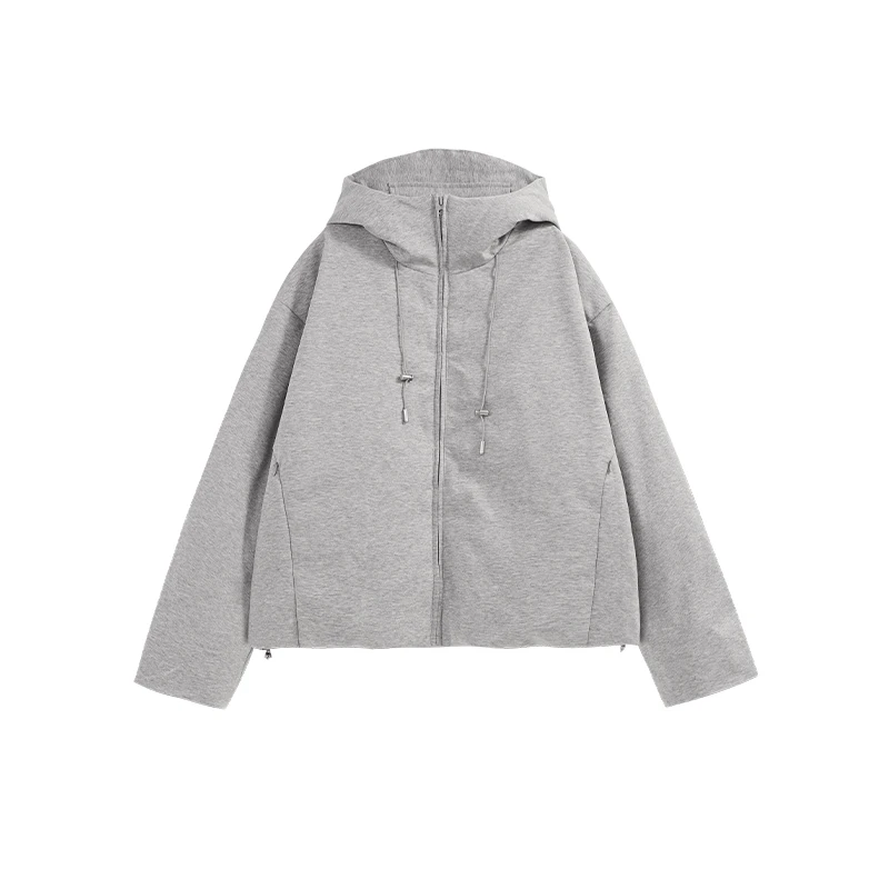 Men's Functional Knitted Fabric Silhouette Down Jacket Autumn Winter New Product 90% White Duck Down Solid Color Hooded 6403W24