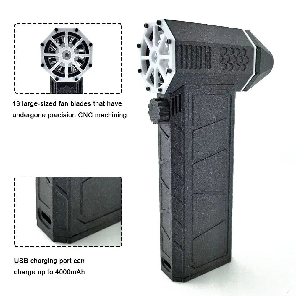 고속 휴대용 터보 팬 브러시리스 모터 팬 정원, 캠핑, 세차용