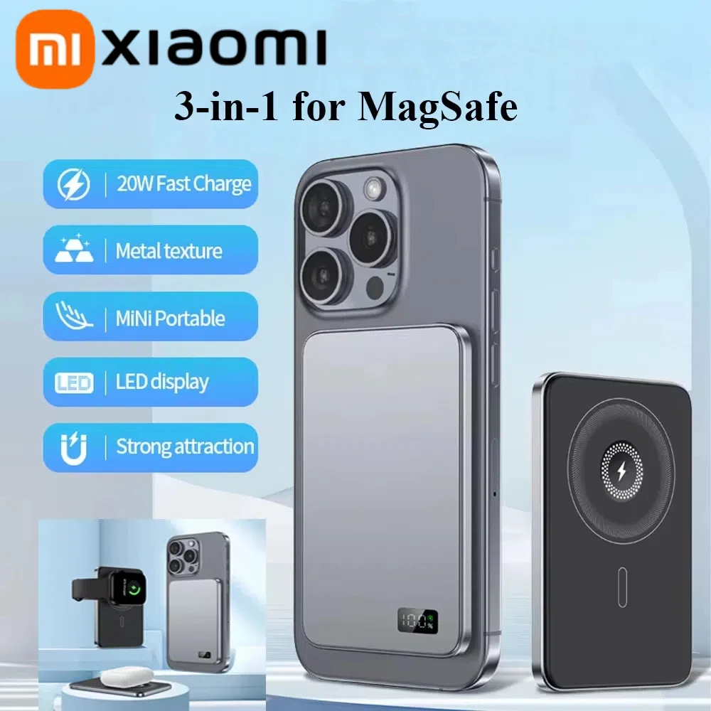 Xiaomi 10000mAh Thin Magnetic Wireless Power Bank PD 25W Fast Charging Portable External Battery For Magsafe For iPhone Samsung 6