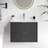 24 Inch Bathroom Vanity with Sink Combo, Floating Bathroom Vanity with 2 Fluted Drawer, Modern Wall Mount Bathroom Cabinet 3