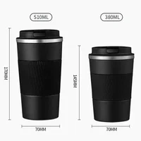 380/510ml Coffee Thermos Mug Anti-scald Portable Water Cup Stainless Steel 304 Coffee Cup Anti-slip Leakproof Car Cups 6