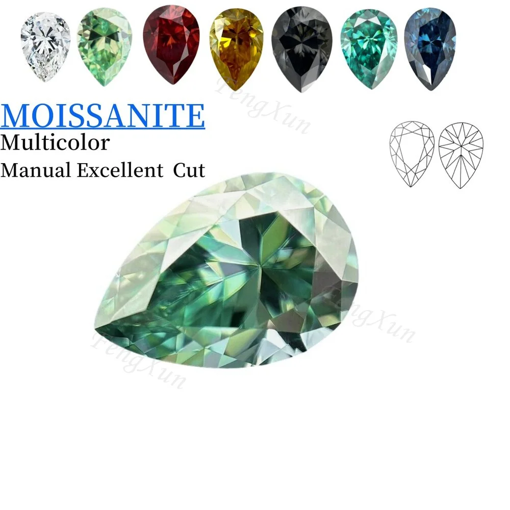 Pear Cut  Loose Moissanites Stone With GRA Certificate  0.5-5ct 4x6~9x13mm For DIY Jewelry Earrings Hair Accessories iMake