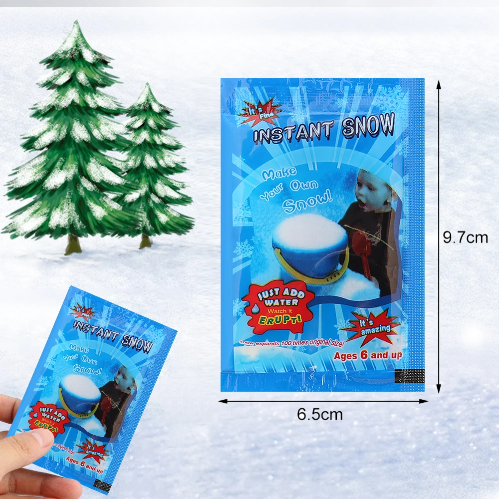 1-5 Bag Christmas Fake Magic Instant Snow Fluffy Super Absorbant Party Supplies Decorations For Christmas Wedding Snowflake images - 6