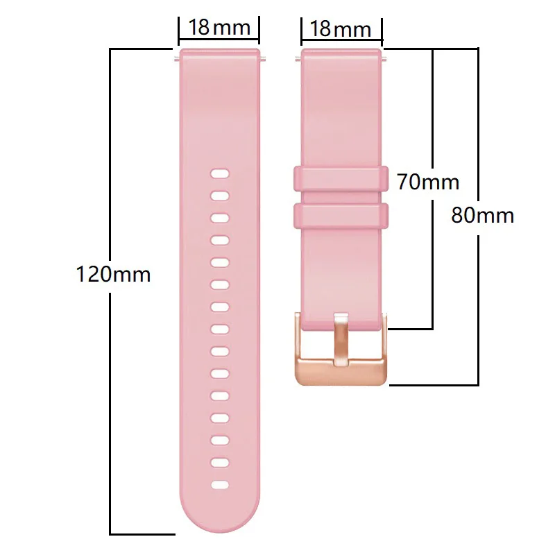 Soft Silicone Smart Watch Strap - 18mm Wristband Bracelet