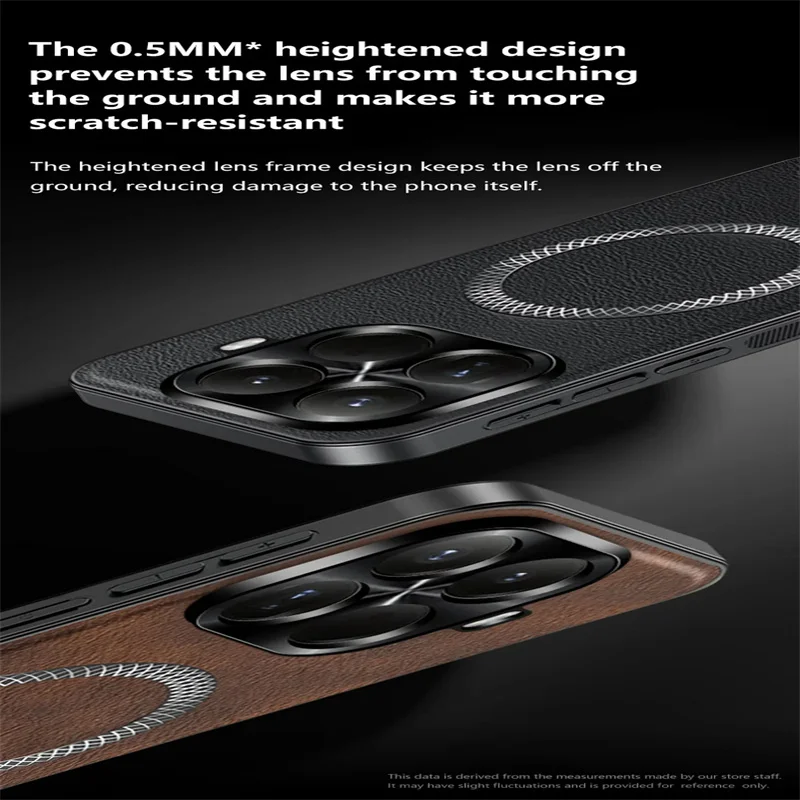 Vintage Leather Wireless Charging Magnetic Ring Case Cover