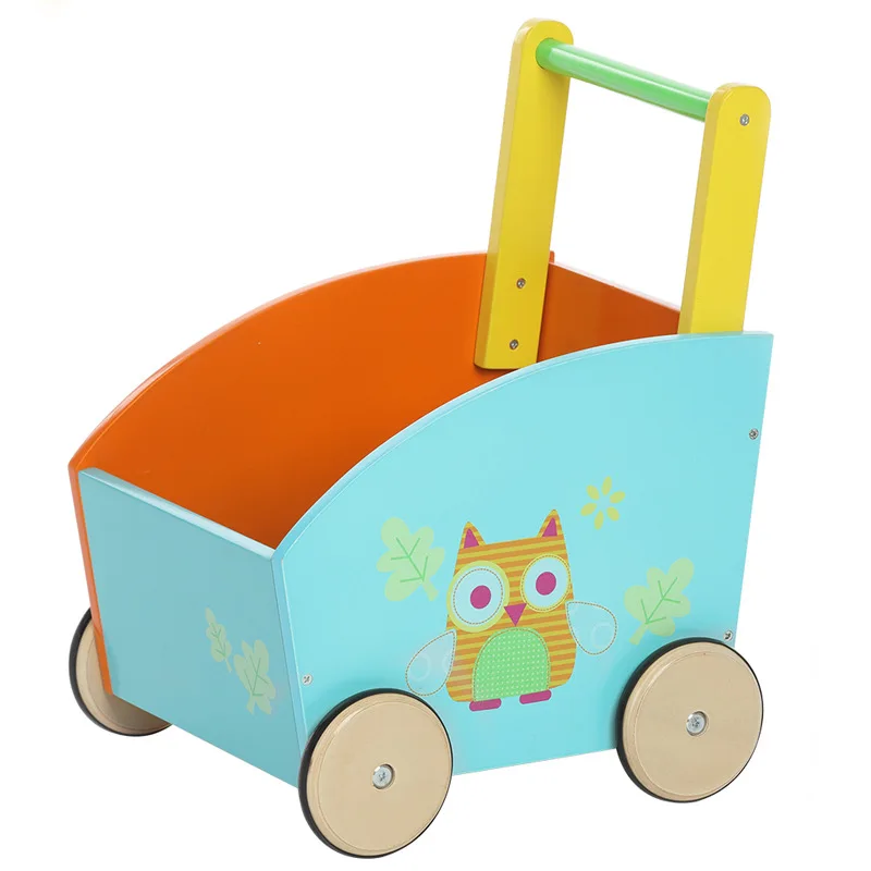 Girello In Legno Multifunzionale Storage Walker Carrello Regalo Di Compleanno Miniature Per Casa Delle Bambole Giocattoli Per Mobili Barbie