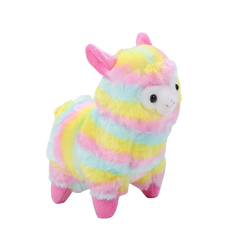 13センチメートルかわいい虹アルパカぬいぐるみペンダント人形
