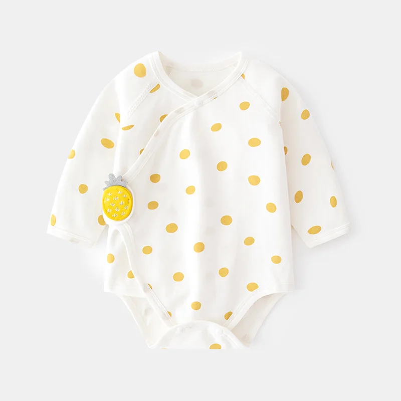 

Baby Rompers Spring and Autumn Baby Triangle Rompers Cotton Newborn Long-Sleeved Polka Dot Jumpsuit Boneless Romper