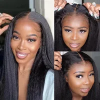 SKINLIKE Real HD Lace Front Perruques Kinky Straight 250% 13x4 Perruques frontales complètes Perruques de cheveux humains Péruvien Yaki Straight Melt Skins 6