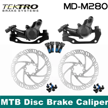 Tektro MD-M280 Mountain Bike Linea Pull Pinza Freno A Disco Anteriore/Posteriore In Lega di Alluminio MTB Freno A Disco Meccanico Con Rotore Da 160mm