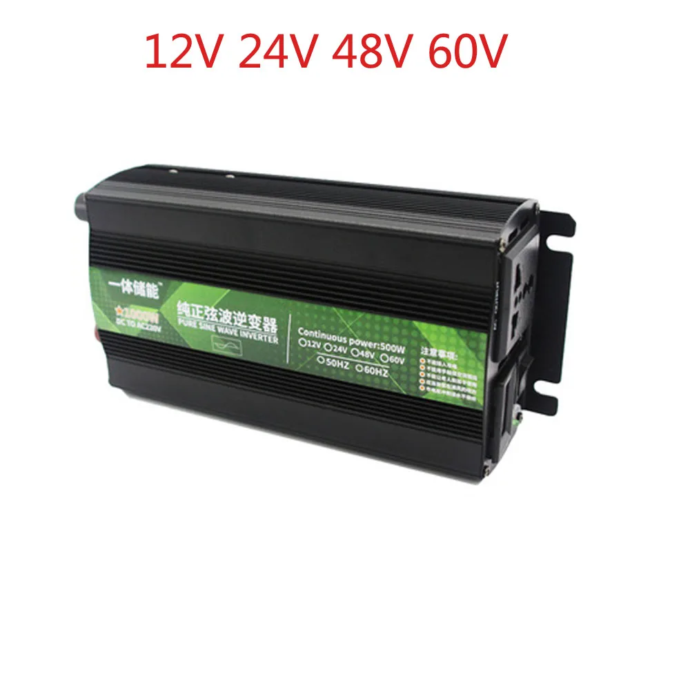 DC 12V 24V 48V 60V AC 220V 순수 사인파 태양 광 인버터 1000W 2..