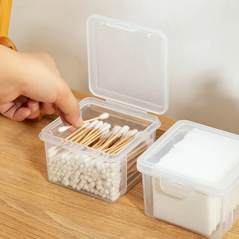 With Cover Swabs Cosmetic Organizer Storage Box Desktop Dust-Proof Makeup Removal Cotton Lipstick Cosmetics Organization Holder 3