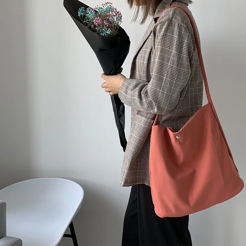 2023 New Nylon Canvas Shoulder Bag for Women Cotton Cloth Female Student Messenger  Large Eco Shopping Tote s Handbags