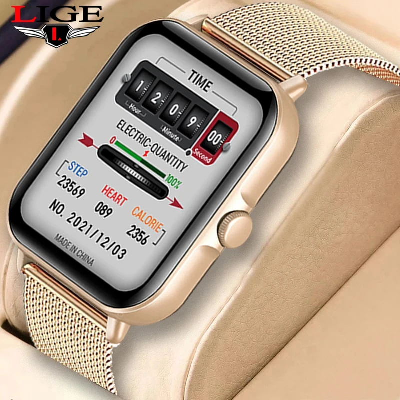 LIGE Bluetooth Calls Smart Watch Men TFT Full Touch Fitness Tracker IP67 Waterproof Smartwatch Women Sports Watches For Men