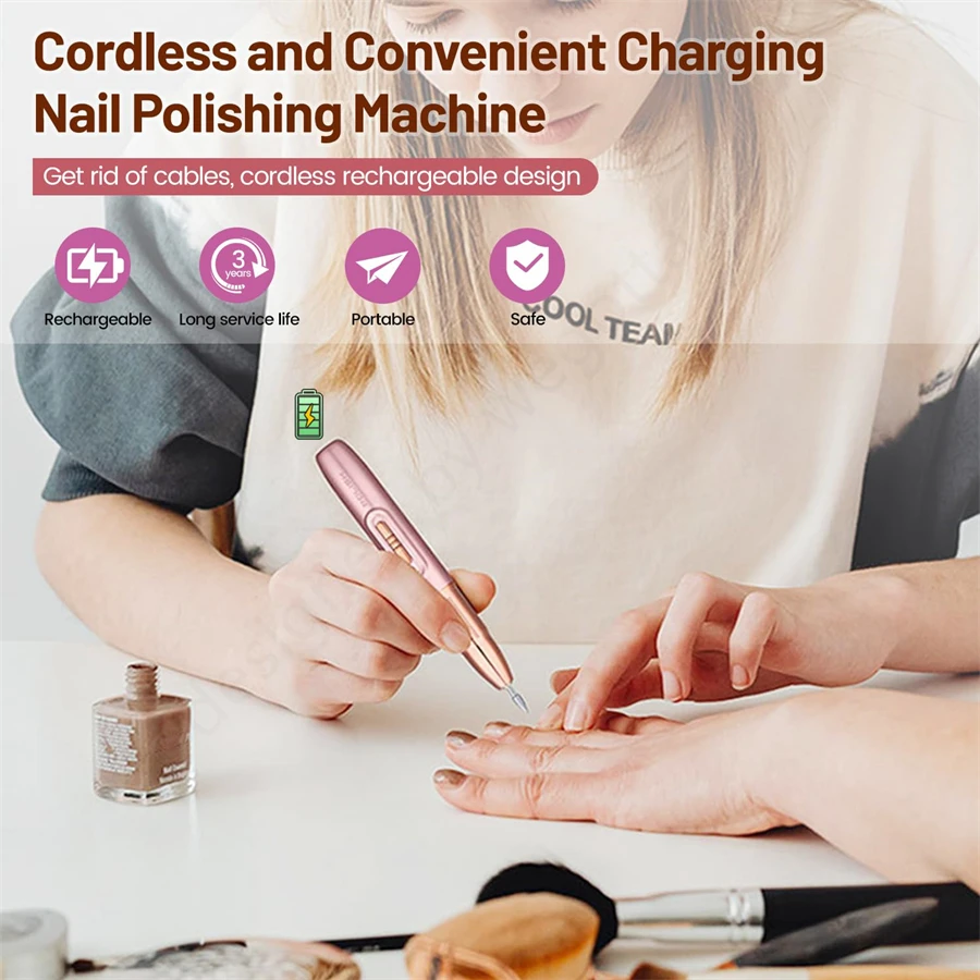 WEGOTTA Rechargeable Electric Nail File for Beginner,Portable Electric Nail Drill for Home Manicure 2