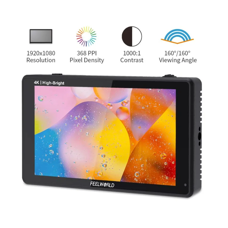 FEELWORLD LUT6 LUT6E LUT6S 6 Inch 2600nits 3D LUT Touch Screen on Camera Field DSLR Monitor with HDR Waveform for Stabilizer