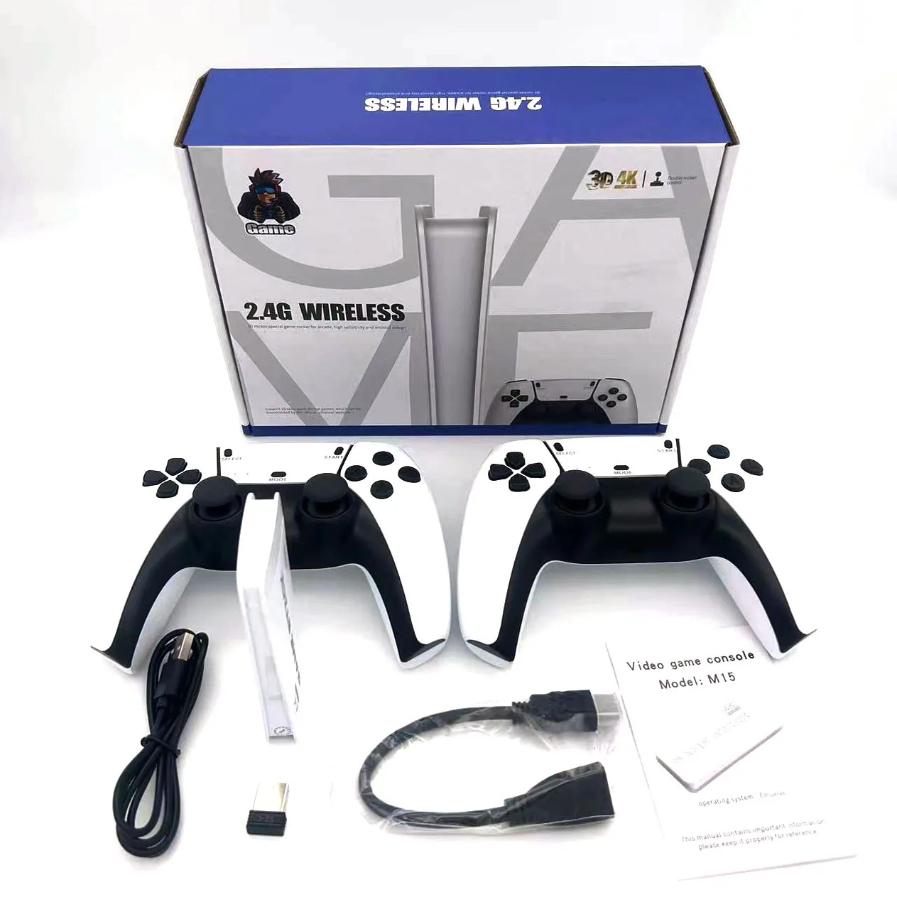 핫 M15 4K HD 게임 콘솔 P5 2.4G 무선 컨트롤러, 20 + 시뮬레이터, G..