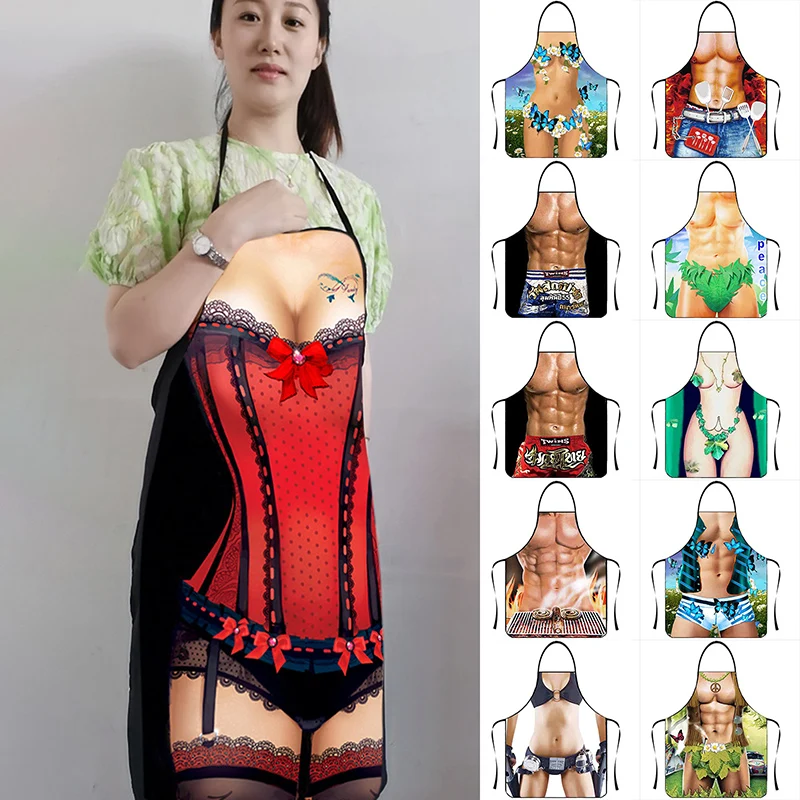 11 Style Aprons Sexy Funny Kitchen For Women Man BBQ Cleaning Cooking Apron