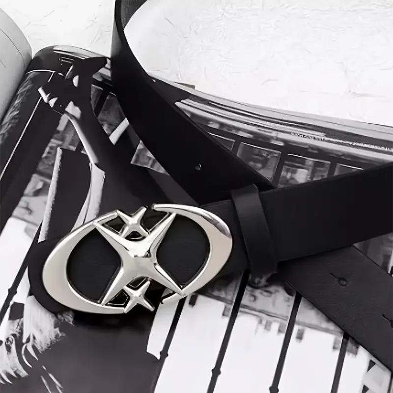 Stylish Oval Cross Metal Buckle Belt -