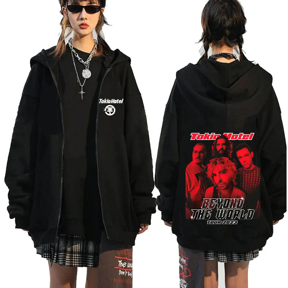 Rock Band Tokio Hotel Kaulitz Zipper Hoodies Men's Clothing