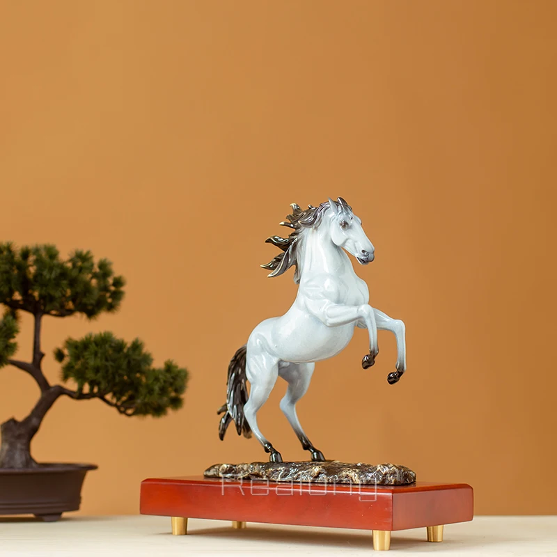 29cm Bronze Jumping Horse Statue Modern Art Bronze Horse Sculpture Luxury Animal Bronze Crafts Home Indoor Decor Tasteful Gifts - Image 5