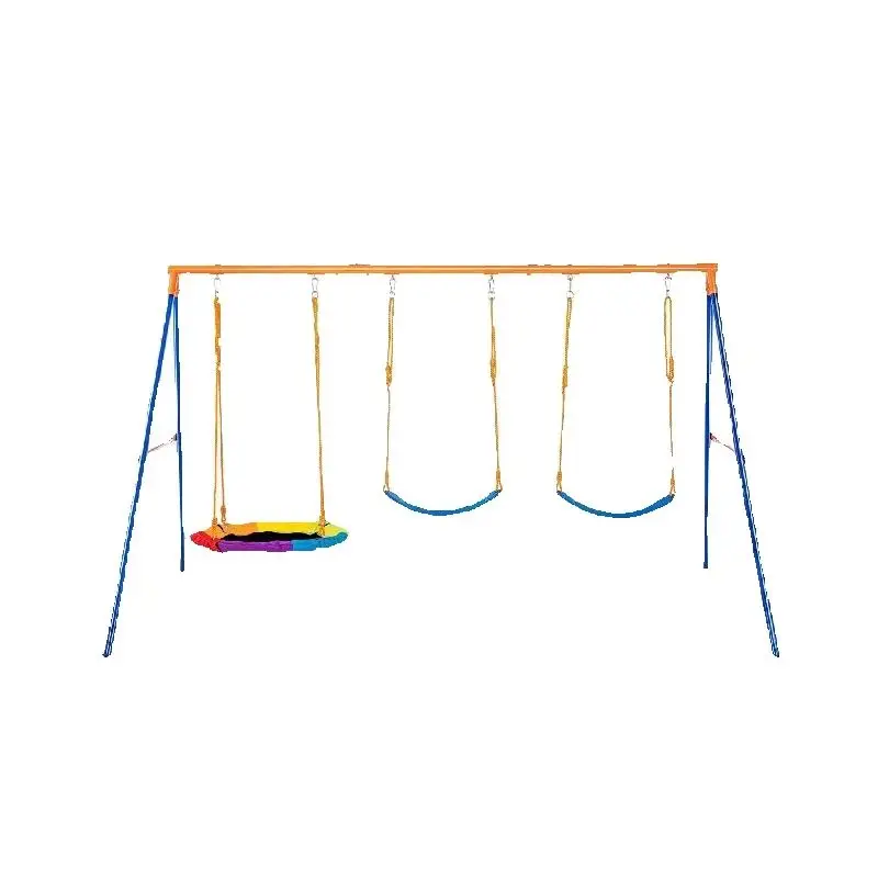 Backyard Swing Set – 600lb Capacity with Saucer Swing & 2 Belt Seats 1