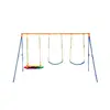 SucceBuy Swing Sets for Backyard 600lbs Capacity Swing Set with 1 Saucer Swing Seat 2 Belt Swing Seats Swingset Outdoor for Kids