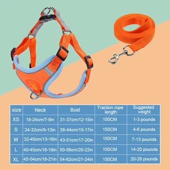 Dogs Adjustable Harness Leash Set for Small Medium Dogs Harness Vest Reflective Puppy Chest Strap Pet Walking Outdoor Supplies 4