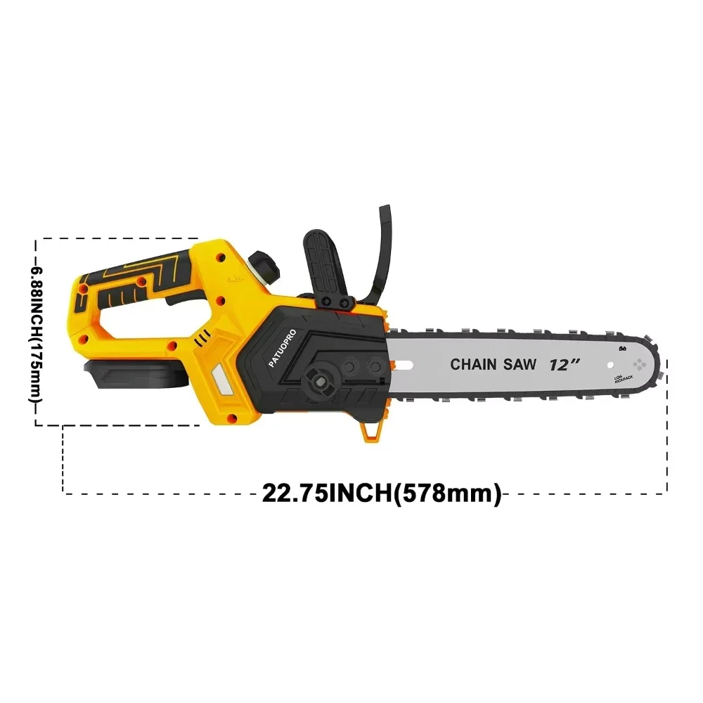 Electric Chainsaw 12 Inch Cordless Brushless Battery Power fit Makita 18V Battery