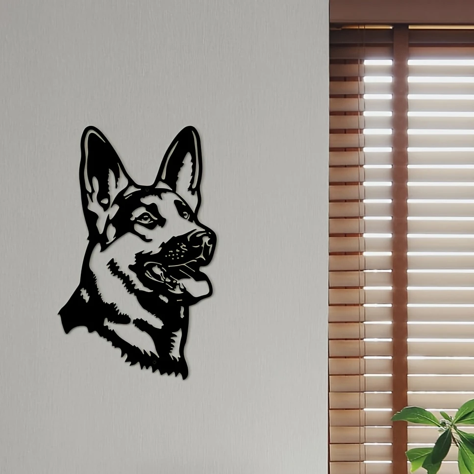 

Dog Metal Wall Art, German Shepherd Head Portrait Wall Decor For Living Room, Bedroom, Farmhouse, Kennel, Modern Wall Decor Gift