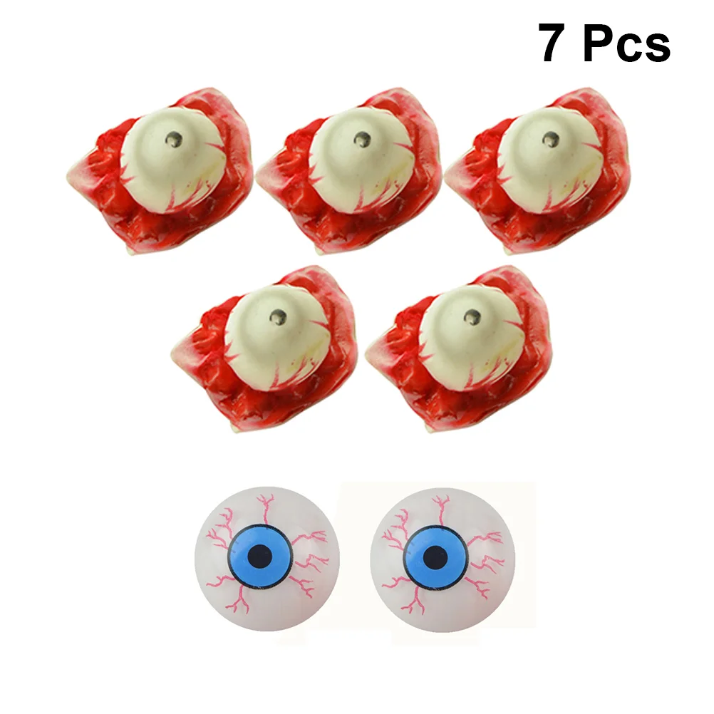 7pcs Eye Ballls Horror Creative Bloody Fake Eyeballs Supplies Prop for