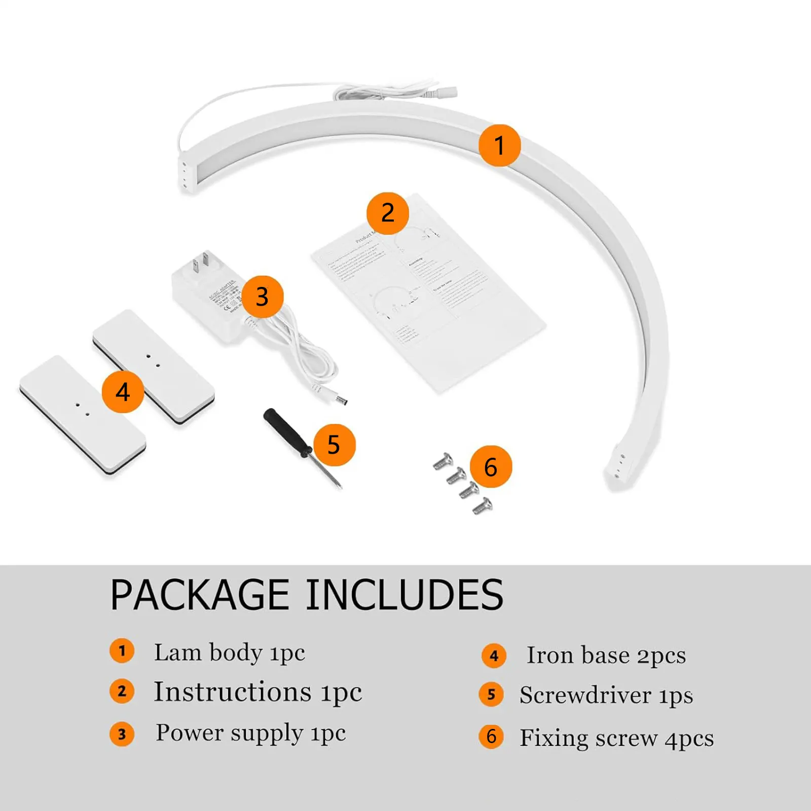 Half-moon LED nail light, eyelash light nail technology light, desk lamp, three colors of light, adjustable brightness 5