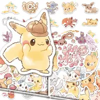 80pcs Pokemon Anime Stickers Pikachu Laptop Skateboard Scrapbook Suitcase Bike Kawaii Sticker Guitar Phone Cartoon Kid Gift Toys 1