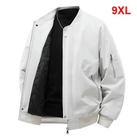 Winter Thick Jackets Men 9XL Plus Size Solid Color Varsity Jacket Fashion Casual Baseball Jacket Coats Male Big Size 9XL 1