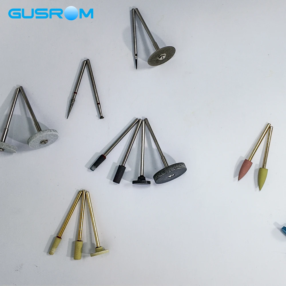 GUSROM 20-teiliges Dental-Zirkonoxid-Polierfräser-Set mit HP-Schaft, Dentallabor-Schleifkit für Emax Keramik, hochpräzise Rotationswerkzeuge – Detail 5