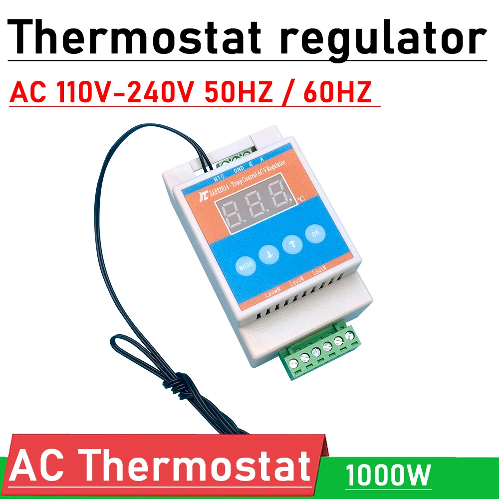 AC 110V 220V thermostat temperature control Regulator voltage cabinet FAN motor governor Speed regulation dimming controller