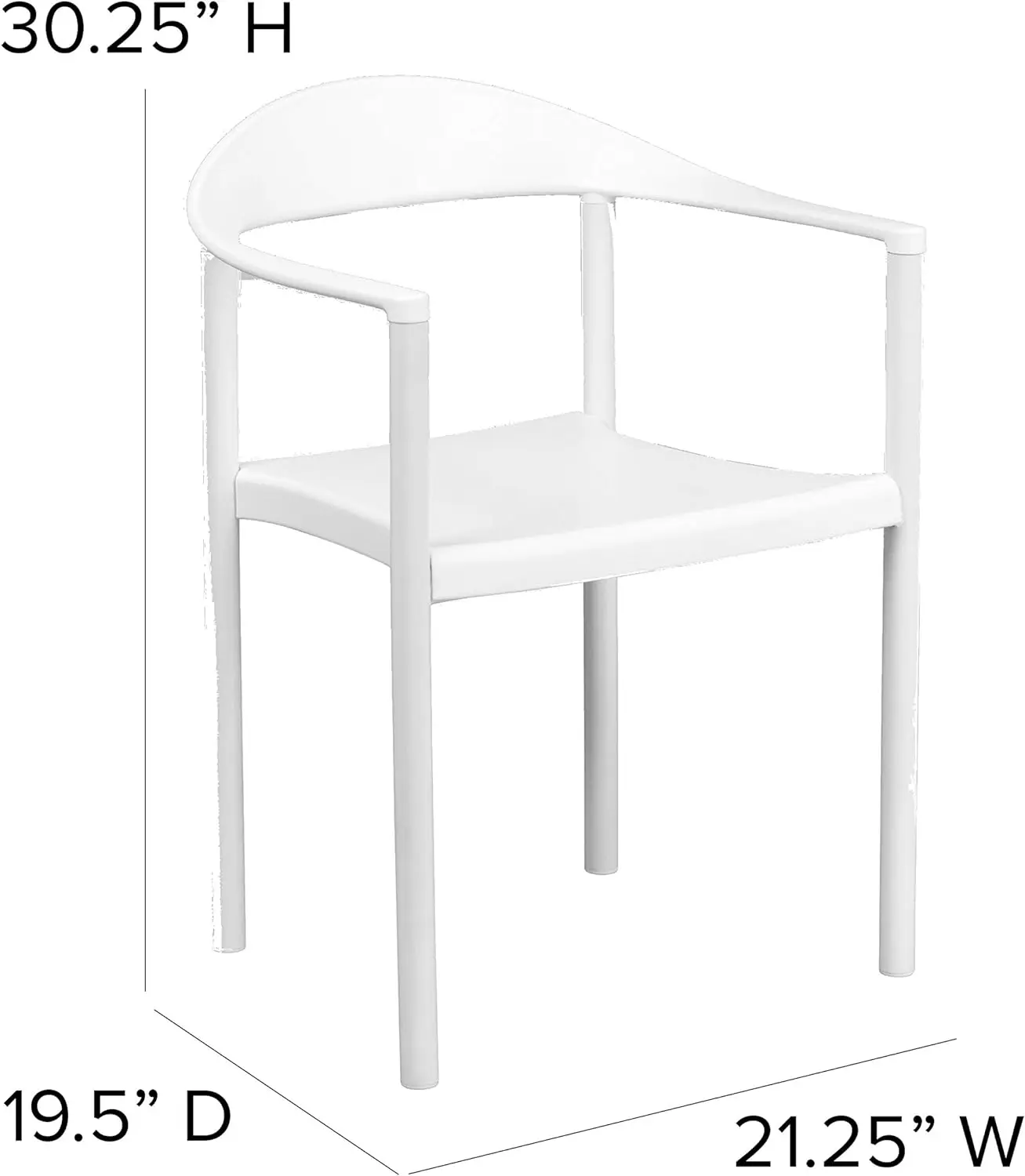 HERCULES Series 1000 lb. Capacity White Plastic Cafe Stack Chair