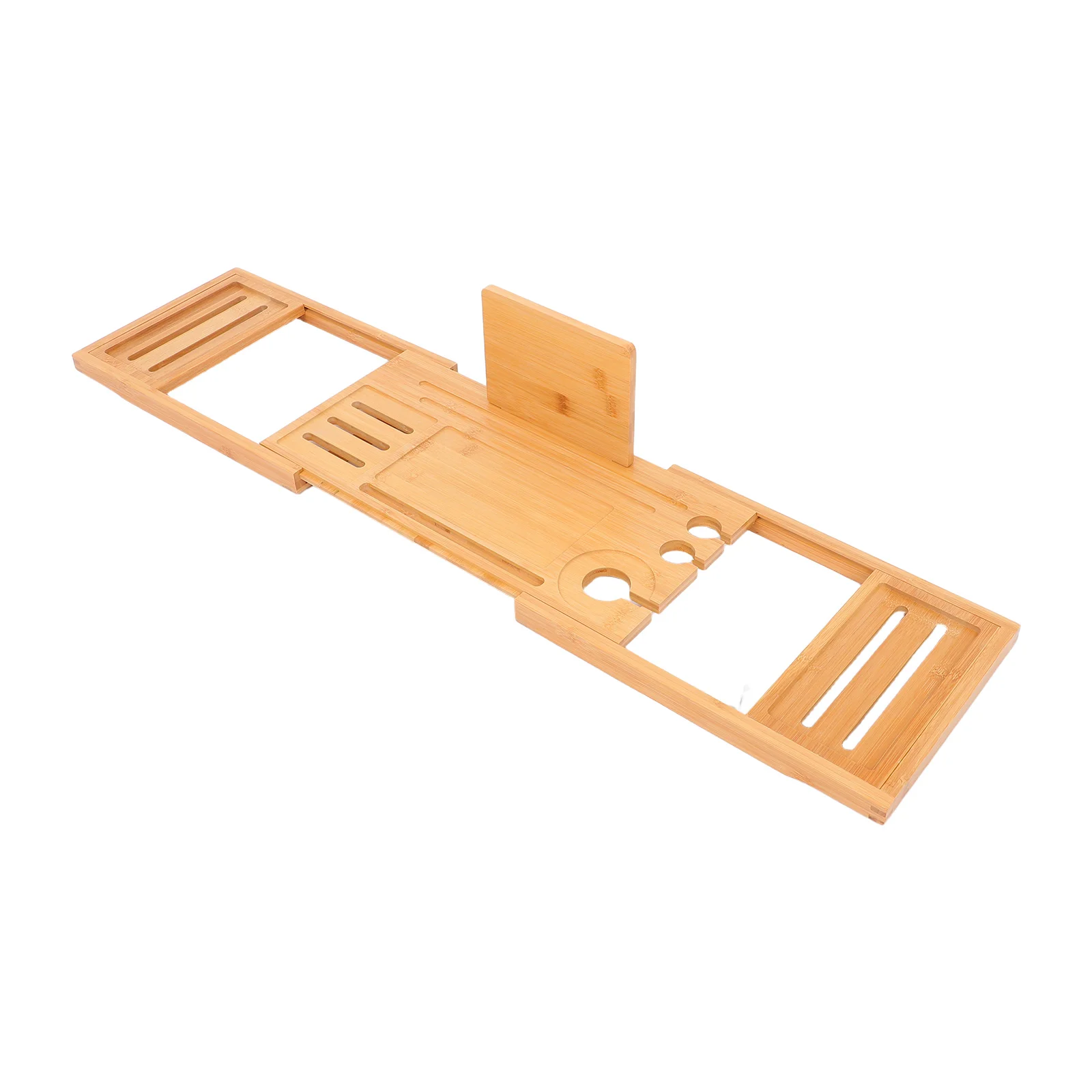 Bamboo Bath Trays Expandable Bathtub Storage Rack Adjustable Bathroom Tub Tray Holder for Soap Shampoo Body Wash Accessories