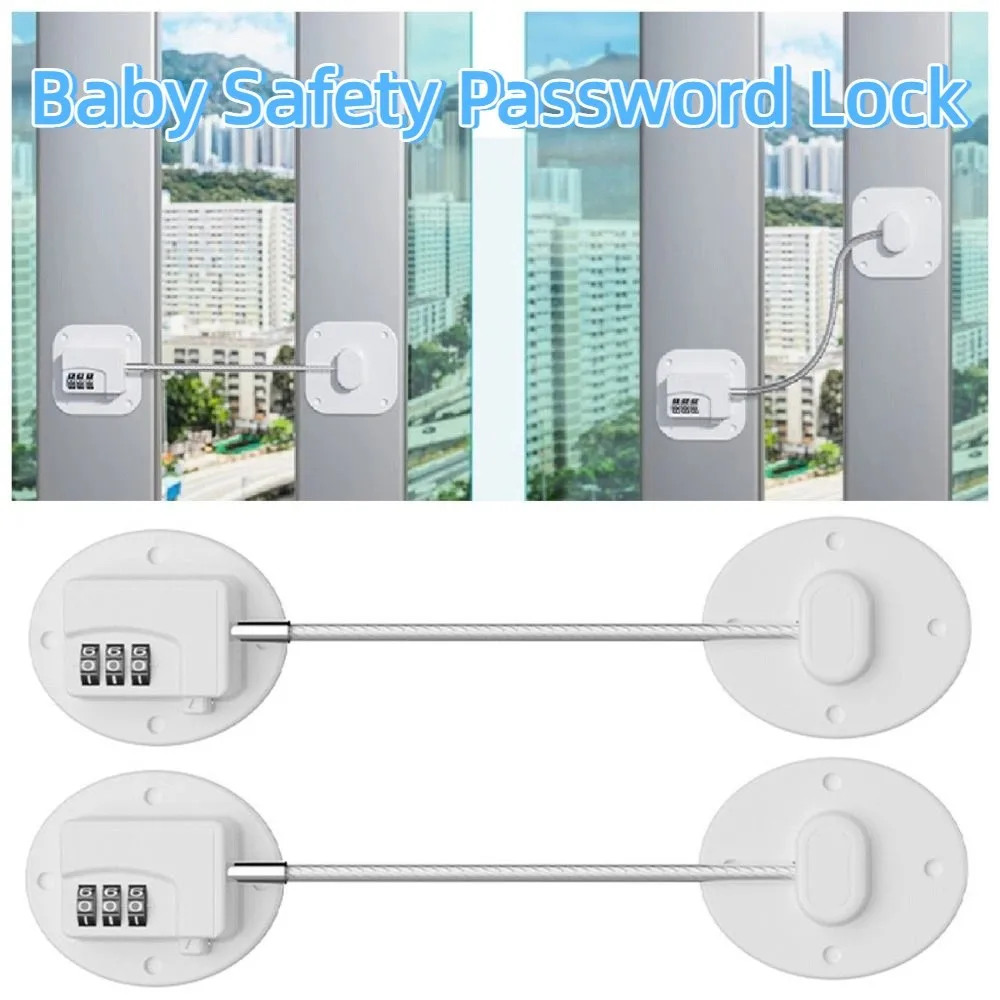 2Pcs 3-digit Baby Safety Password Lock Multi-Functional Anti-Pinch Hand Cabinet Fridge Door Lock Strong Fix No Punching