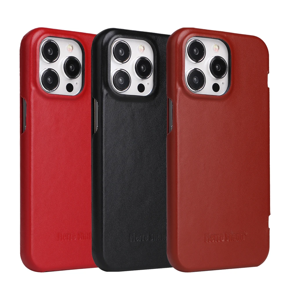 Luxury Genuine Leather Flip Case with Wireless Charging Functionality