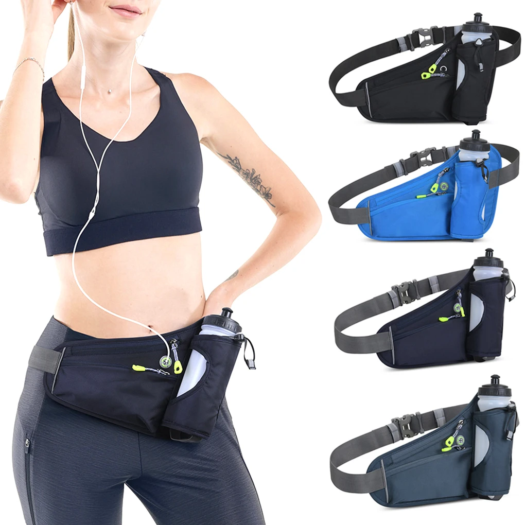 

Polyester Sport Hydration Belt Bag Waterproof Water Bottle Holder Blue